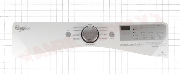 Photo 5 of W10919216 : Whirlpool Dryer Control Panel, White