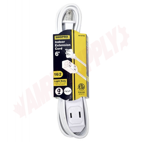 Photo 1 of P010782 : Shopro 16-2 3-Outlet Indoor Extension Cord, 6'/1.8m
