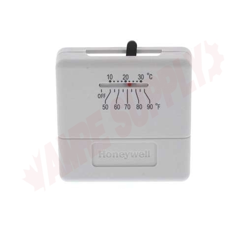 Photo 1 of T812A1010 : Honeywell Home Low Voltage Mercury-Free Thermostat with Positive Off, Heat Only, °C/°F