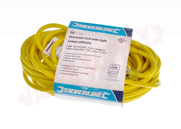 Photo 1 of 530353 : Silverline Extension Cord, 1 Outlet, Yellow, 50 ft.