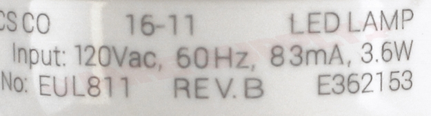 Photo 6 of W11043014 : Whirlpool W11043014 Refrigerator Led Light Bulb, 3.6W