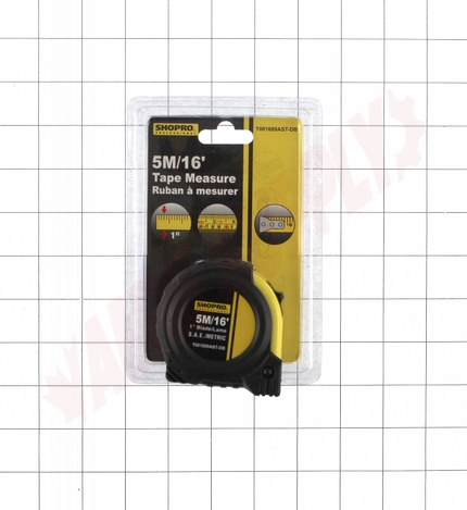 Photo 5 of T001689AST-DB : Shopro Tape Measure, 1 x 16', SAE (inches) & Metric