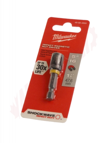 Photo 1 of 49-66-4503 : Milwaukee Shockwave Magnetic Nut Driver, 5/16 x 1-7/8