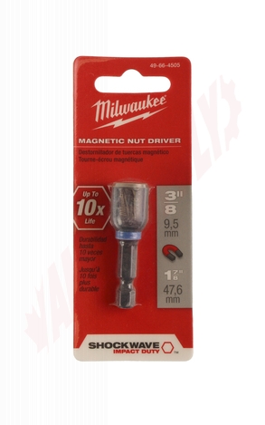 Photo 2 of 49-66-4505 : Milwaukee Shockwave Magnetic Nut Driver, 3/8 x 1-7/8