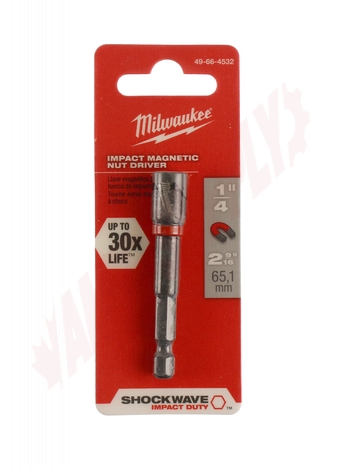 Photo 2 of 49-66-4532 : Milwaukee Shockwave Magnetic Nut Driver, 1/4 x 2-9/16