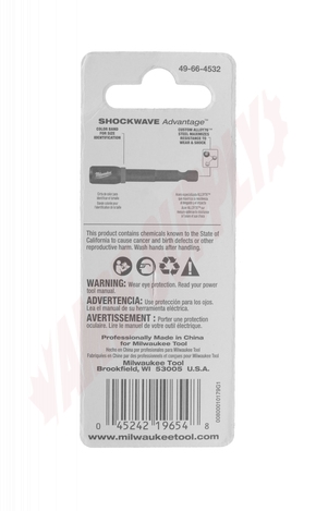 Photo 3 of 49-66-4532 : Milwaukee Shockwave Magnetic Nut Driver, 1/4 x 2-9/16