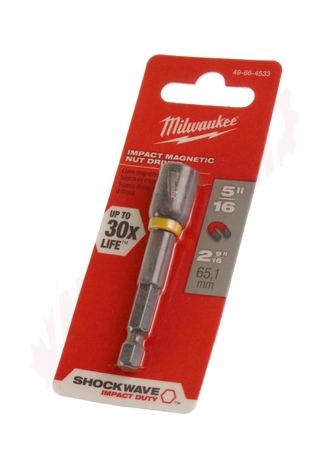 Photo 1 of 49-66-4533 : Milwaukee Shockwave Magnetic Nut Driver, 5/16 x 2-9/16
