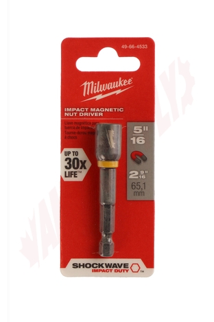 Photo 2 of 49-66-4533 : Milwaukee Shockwave Magnetic Nut Driver, 5/16 x 2-9/16