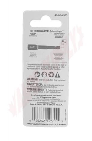 Photo 3 of 49-66-4533 : Milwaukee Shockwave Magnetic Nut Driver, 5/16 x 2-9/16