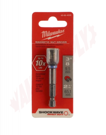 Photo 2 of 49-66-4535 : Milwaukee Shockwave Magnetic Nut Driver, 3/8 x 2-9/16