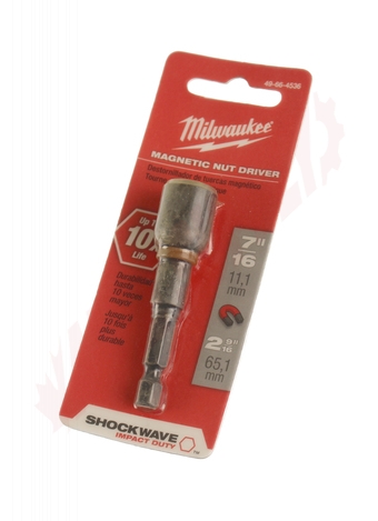 Photo 1 of 49-66-4536 : Milwaukee Shockwave Magnetic Nut Driver, 7/16 x 2-9/16