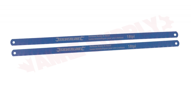 Photo 2 of 538216 : Silverline 12 Bi-Metal Hacksaw Blades, 18TPI, 2/Pack
