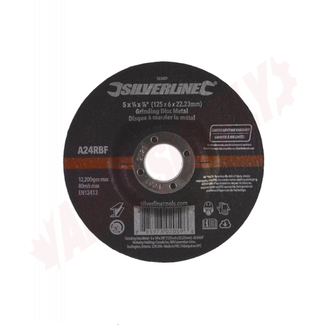 Photo 1 of 563409 : Silverline Heavy Duty Metal Grinding Disc, 5 x 1/4