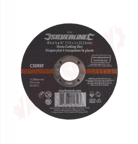 Photo 1 of 573104 : Silverline Cutting Disc, Stone, 4-1/2