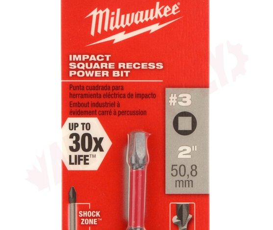 Photo 5 of 48-32-4473 : Milwaukee #3 Square Recess Shockwave 2 Power Bit