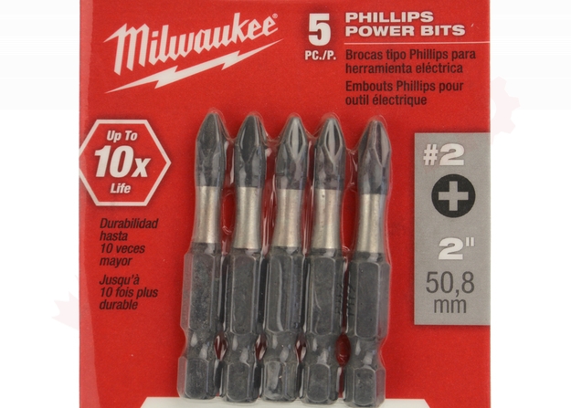 Photo 3 of 48-32-4602 : Milwaukee 5-Piece #2 Phillips Shockwave 2 Power Bits