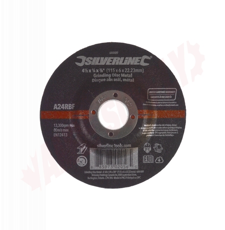 Photo 1 of 644489 : Silverline Heavy Duty Metal Grinding Disc, 4-1/2 x 1/4