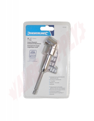 Photo 12 of 955548 : Silverline Angled Magnetic Screwdriver Attachment, 80°, 5