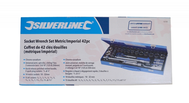 Photo 3 of 102748 : Silverline Socket Wrench Set, Metric/Imperial, 42 Piece
