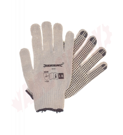 Photo 1 of 360180 : Silverline Single-Sided Dot Gloves, Large
