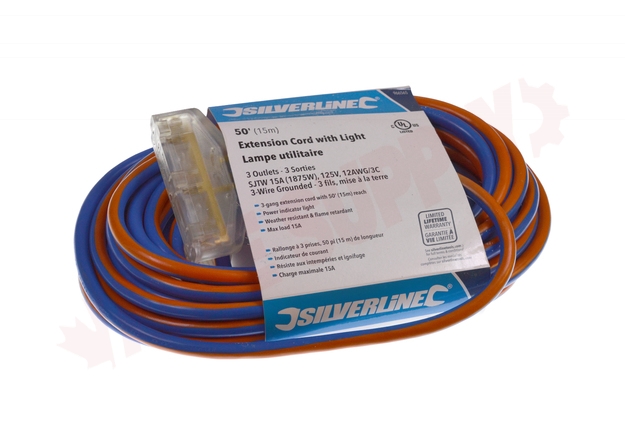 Photo 1 of 966565 : Silverline Extension Cord, 3 Outlets, Blue/Red, 50 ft.