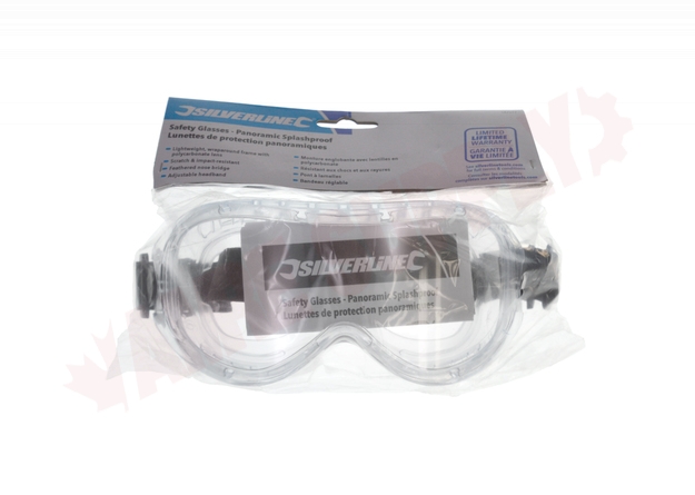 Photo 2 of 147077 : Silverline Splash-Proof Panoramic Safety Glasses, Clear