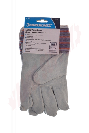 Photo 2 of 592042 : Silverline Leather Palm Work Gloves, Large