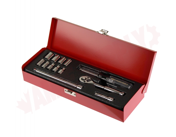 Photo 1 of 65500 : Klein Tools 13-Piece Socket Wrench Set, 1/4