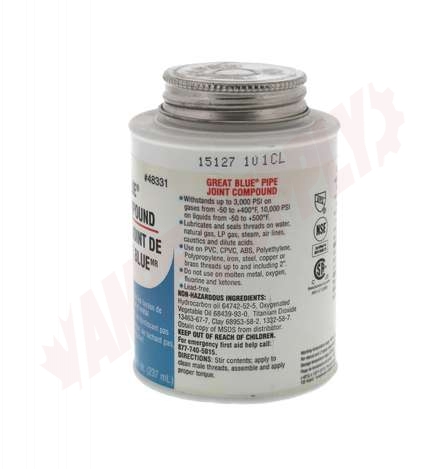 Photo 3 of 158069 : Oatey Great Blue Pipe Joint Compound, 8oz