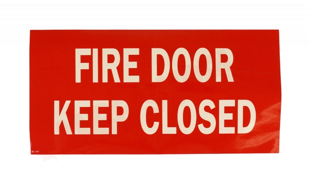 Photo 1 of BL167 : Brooks Fire Door Keep Closed Sign, Self-Adhesive, 12 x 6