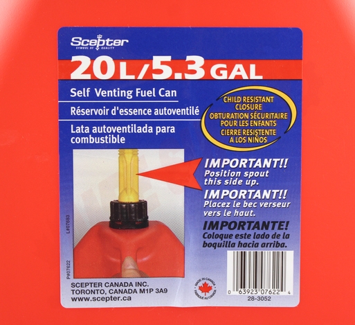 Photo 6 of SC-AB20 : Scepter Gas Can, 20 Litre