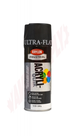 Photo 1 of 41602 : Krylon Industrial Acrylic-Quik Acrylic Spray Paint, Ultra-Flat Black