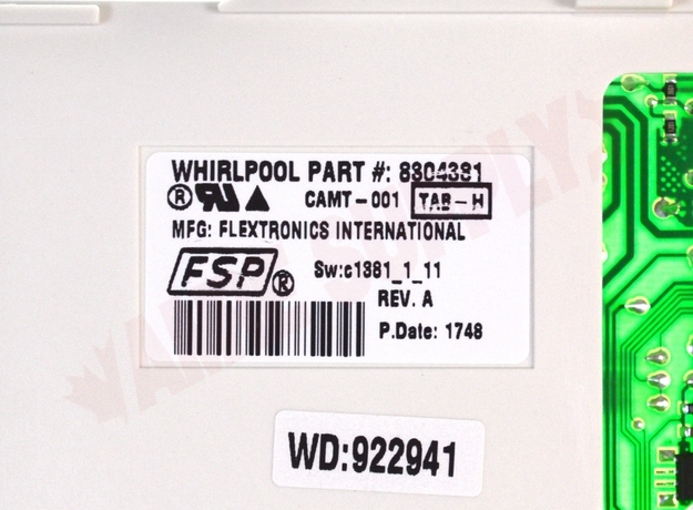 Photo 6 of WP8304381 : Whirlpool WP8304381 Range Electronic Control Board