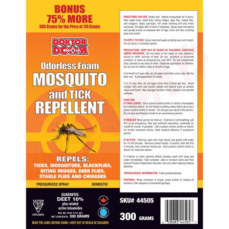 Photo 2 of 44505 : Doktor Doom Odourless Foam Mosquito & Tick Repellent, 300g
