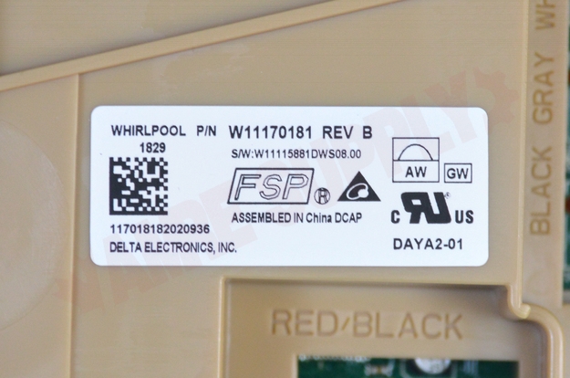 Photo 11 of W11305303 : Whirlpool Dishwasher Electronic Control Board