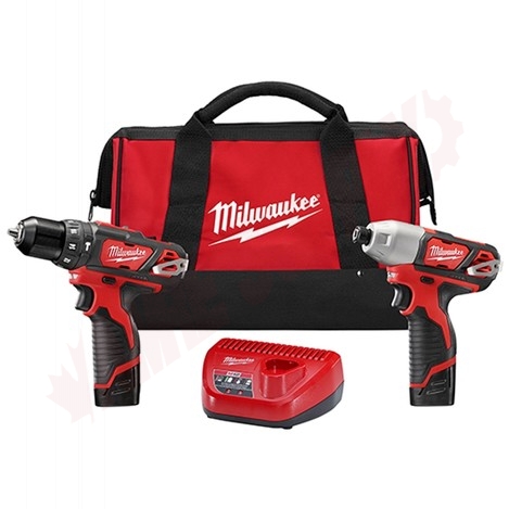 Photo 1 of 2497-22 : Milwaukee M12 2-Tool Combo Kit, Hammer Drill & Impact Driver