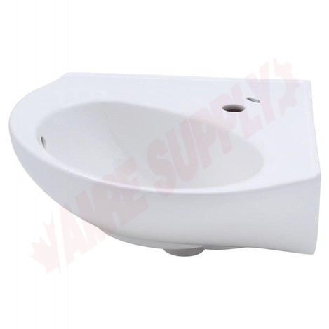 Photo 1 of 0611001.020 : American Standard Cornice Pedestal Corner Sink Top, Center Hole, White