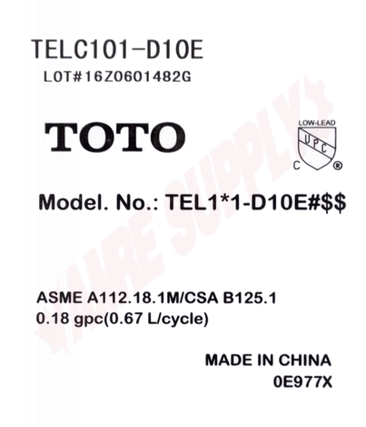 Photo 15 of TELC101R-D10E : Toto EcoPower Commercial Faucet Controller, 0.18 gpc
