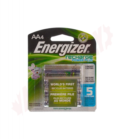 Photo 2 of NH15BP-4 : Energizer Recharge Power Plus Rechargeable AA Batteries, 4/Pack
