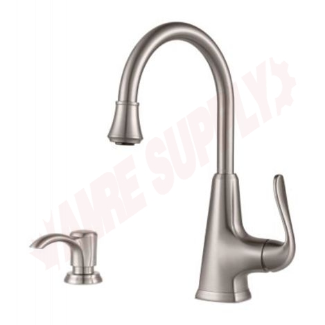 Photo 1 of F-072-PDSS : Pfister Pasadena Bar & Prep Faucet, with Soap Dispenser, Stainless Steel