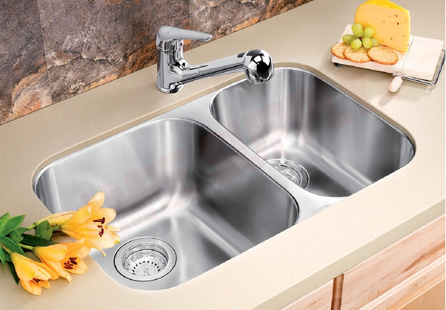 Photo 2 of 400006 : Blanco Essential U 1-1/2 Undermount Kitchen Sink, 2 Bowls, Stainless Steel