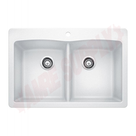 Photo 1 of 400055 : Blanco Diamond 210 Drop-In Kitchen Sink, 2 Bowls, 1 Hole, Granite, White
