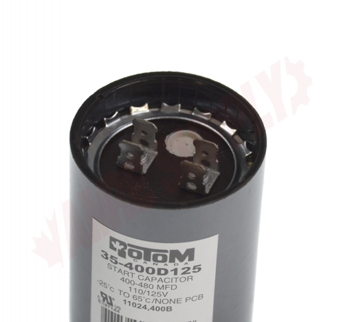 Photo 4 of 35-400D125 : Rotom Start Capacitor, 400-480MFD, 110/125V