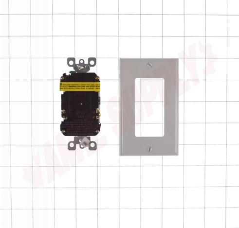 Photo 12 of GFNT1-W : Leviton SmartlockPro Self-Test Ground Fault Current Interrupter (GFCI), 15A, Lit, White