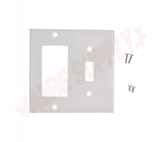 Photo 1 of 80405-W : Leviton 1 Toggle / 1 Decora Combo Wall Plate, 2 Gang, White
