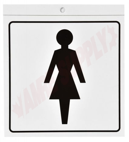 Photo 1 of 1183052 : Klassen Plastic Women Symbol Sign, Black & White, 5-1/2 x 5-1/2