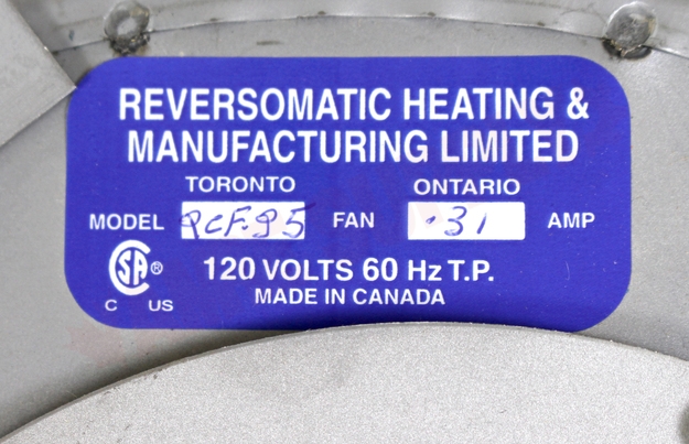 Photo 11 of QCF95MBB : Reversomatic RS-95 Exhaust Fan Blower Motor