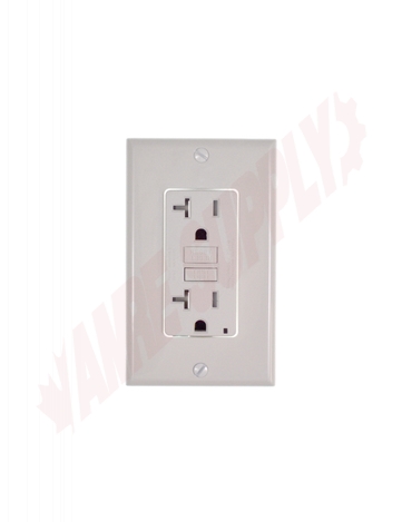 Photo 1 of GFTR2-W : Leviton SmartlockPro Tamper Resistant Self-Test Ground Fault Current Interrupter (GFCI), 20A, White