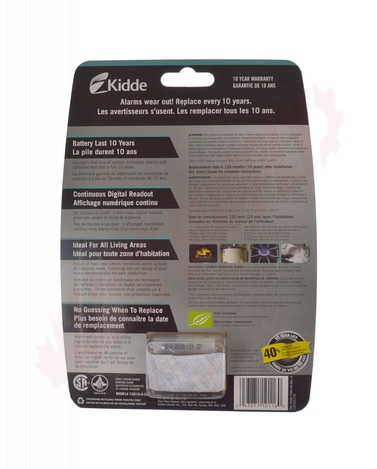 Photo 8 of C3010D-CA : Kidde 10-Year Worry-Free Battery Operated, Carbon Monoxide Alarm, Digital Display