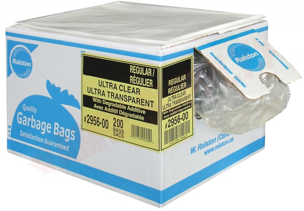 Photo 1 of 2965-00 : Ralston Clear Garbage Bags, 35 x 50, Regular Strength, 200/Case